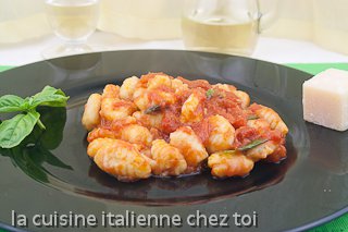 gnocchis sauce tomate et basilic