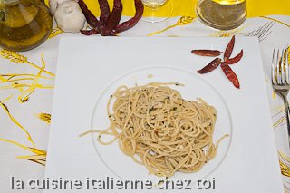 spaghetti ail huile et piment rouge